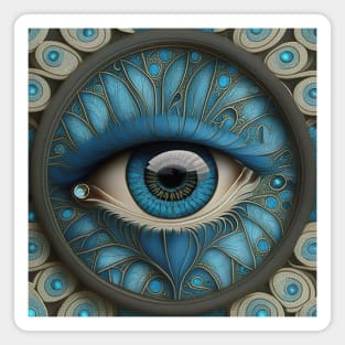 [AI Art] Eye Of Forget-Me-Not, Art Deco Style Magnet